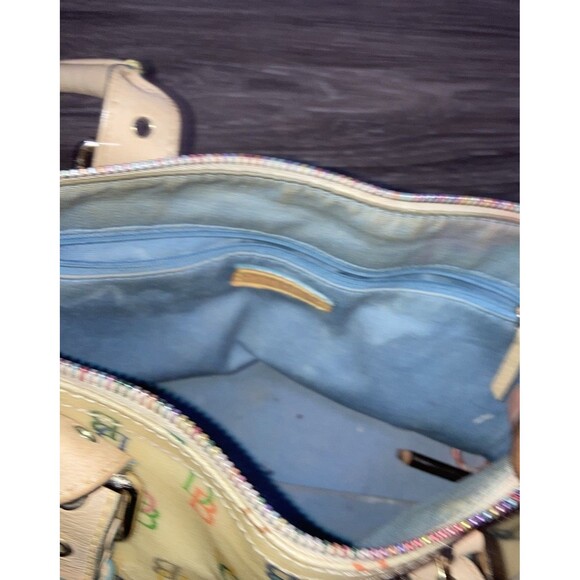Dooney & Bourke Colorful AOP Monogram Mini Barrel Bag Zipper Strap - Picture 9 of 11